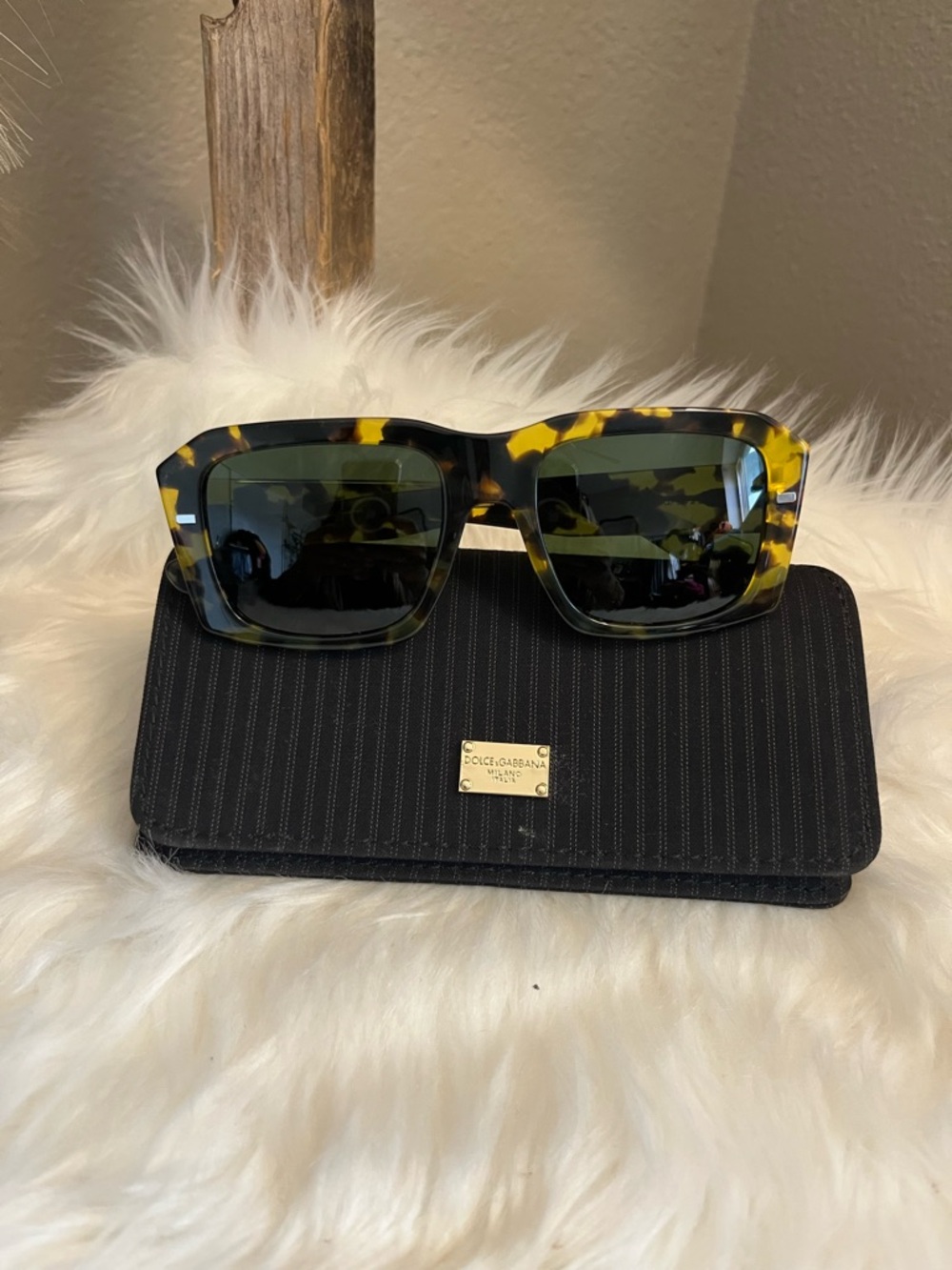 Dolce & Gabbana Yellow Havana Frame Sunglasses  - DG4413